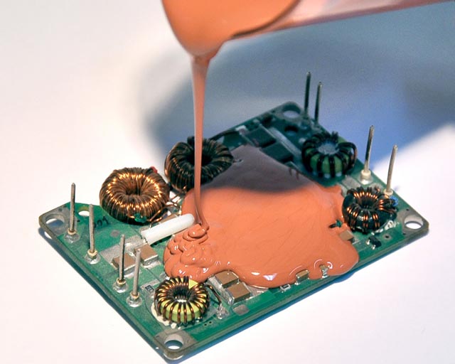 thermally conductive potting of electronic PCB